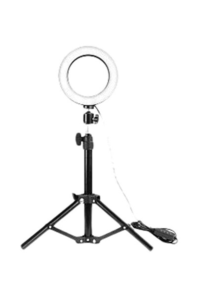 Generic ضوء دائري LED للتصوير الفوتوغرافي قابل للتعتيم بواجهة USB، أسود