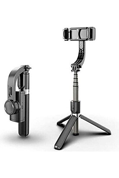 Generic مثبت جيمبال وعصا سيلفي وحامل ثلاثي القوائم باللون الأسود