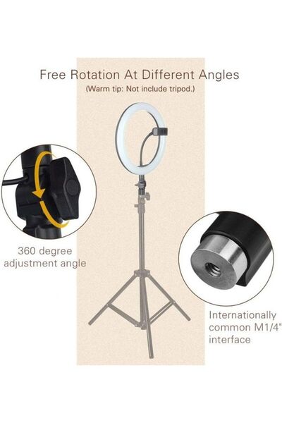 Generic إضاءة حلقة LED ثلاثية الألوان من تيك توك، جيمون، قابلة للتعتيم، جمالية