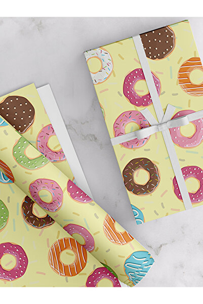 Share the Love Donuts, Yellow, Gift Wrapping Paper Pack