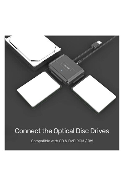Unitek محول SmartLink USB 3.0 HDD/SSD - 3 منافذ، سرعة 5 جيجابت في الثانية، أسود | Y-3324
