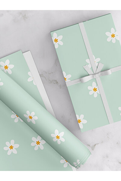 Share the Love Daisy, Mint Green, Gift Wrapping Paper Pack