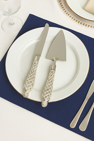 sahane & bazaar 2’Lİ PASTA SERVİS SETİ GÜMÜŞ BIÇAK & PASTA SPATULASI