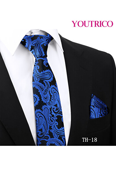 Youtrico Tie and Handkerchief Set-Artisanal Business 2PCS Handmade Formal Han...
