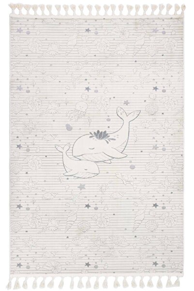 Aden Yumurcak Kadife Dokuma Halı | Makinede Yıkanabilir | Çocuk Halı | Gri | 120 x 180 cm | Model YMC0201