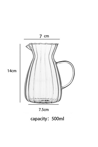 choice2 إبريق شاي زجاجي سعة 500 مل بمقبض شفاف وكوب قهوة وحليب مقاوم للحرارة و...