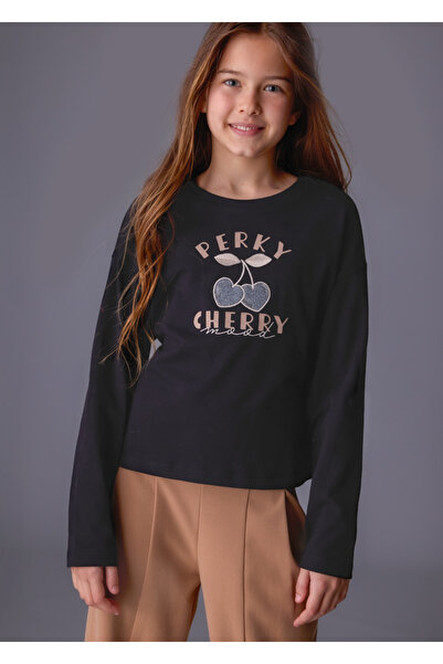 MAYORAL Kız Çocuk Harfli Uzun Kollu Tişört Siyah 7021