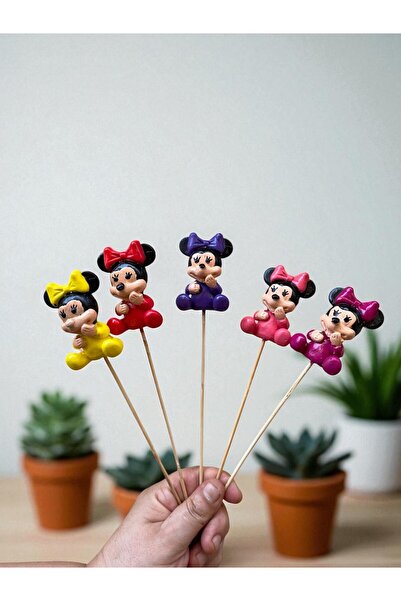 Nes Dekorasyon 5 Adet Mickey Mouse Bahçe Balkon Saksı Süsü Dekoratif Biblo