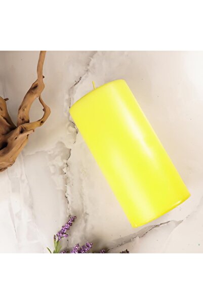 Mitr 20x10 cm Sarı Silindir Mum