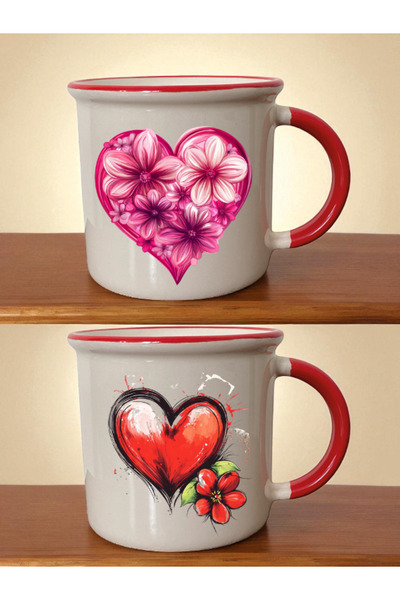 lili hediyelik كوب أحمر مطبوع عليه قلب - هدايا عيد الحب، هدية للحبيب