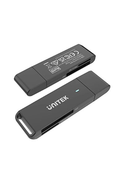 Unitek USB-C Card Reader, up to 5Gbps Data Transfer Speed, ABS Housing, Black | Y-9328