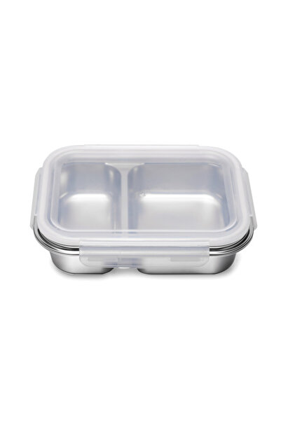 SAFA علبة طعام مستطيلة من الفولاذ المقاوم للصدأ، مقسمة، سعة ٨٠٠ مل / ١١٩٦٣٠