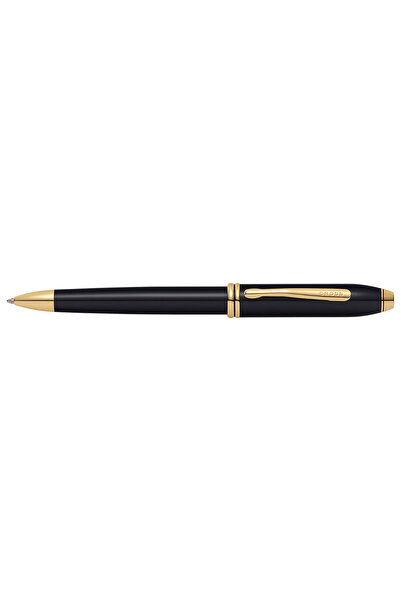 Cross Townsend Black Lacquer Gold Trim Ball Pen