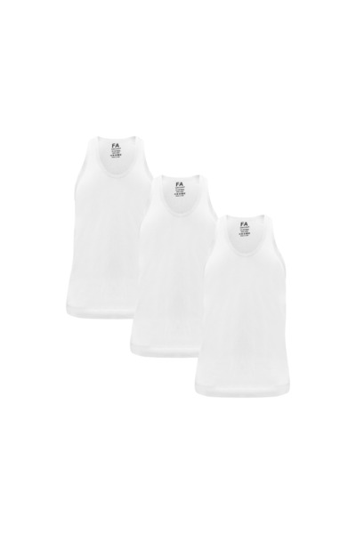 FASHION ACADEMY سترة رجالية بيضاء، عبوة من 3 قطع