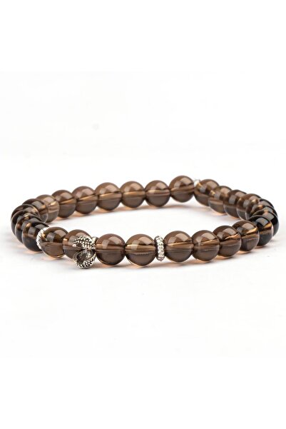 Mitr سوار من حجر الكوارتز الدخاني الطبيعي (6 مم) - التردد الروحي