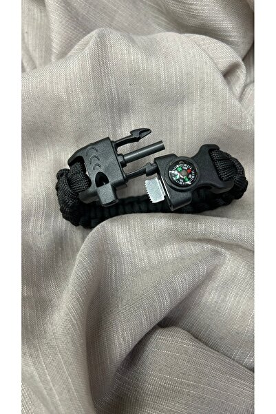 kartal takı KAMP BİLEKLİĞİ PUSULA ÇAKMAK TAŞI VE DÜDÜK HEPSİ BİR BİLEKLİKTE