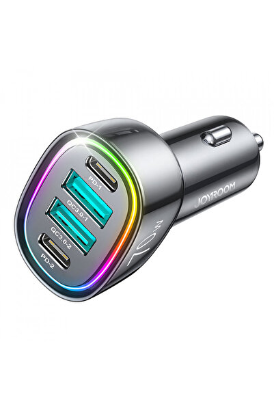 Joyroom Car charger 2x USB, 2x Type-C, Fast Charging, 70W - (JR-CL29) - Black