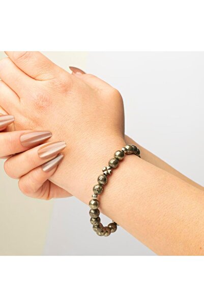 Mitr Pyrite Natural Stone Bracelet (8 mm) – Guardian of Light