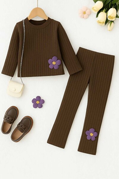 CINARIUM Girl's Transitional Fabric Floral Accessory Leggings and Badi 2-Piec...