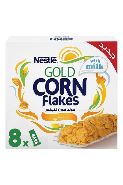 Nestle Gold Cornflakes Original Cereal Bar 8 x 20 gCrunchy Corn Snack with Vitamins and Minerals