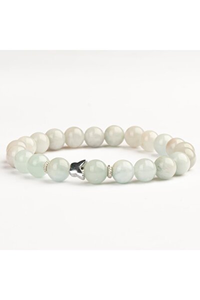 Mitr سوار من حجر الأكوامارين الطبيعي (8 مم) - مصدر للهدوء