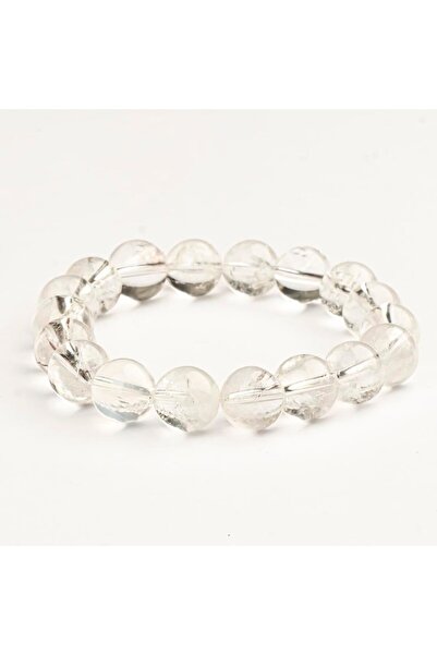 Mitr Crystal Quartz Natural Stone Bracelet (10 mm) – Light Stone