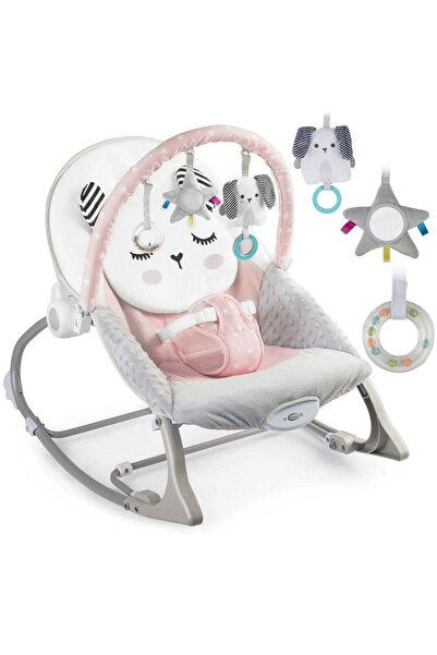 NUKIDO Multifunctional rocking chair, metal frame, with vibrations, safety belt, adjustable backrest, 0...