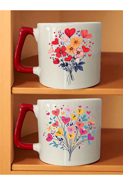 lili hediyelik كوب مطبوع عليه باقة زهور - هدايا الذكرى السنوية للزواج، هدية ا...