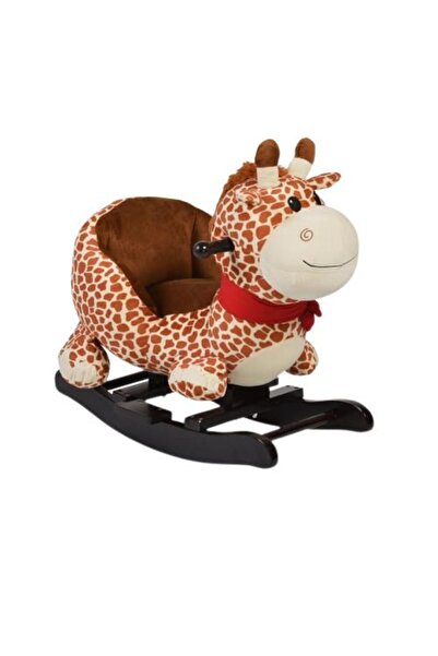 DacEnergy Plush rocking chair for children, wooden base, 2 handles, giraffe shape, 60 x 32 x 55 cm, with sounds...