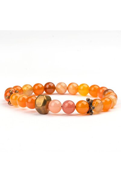 Mitr سوار من حجر العقيق الكرنيليان الطبيعي (8 مم) - نفخة الشمس