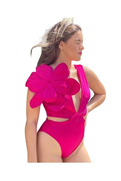 Mixbo - One-Piece Swimwear, Cut-Out, Elegant, Fuchsia, Size L