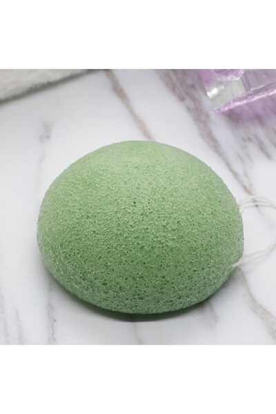 Choice1 إسفنجة كونجاك خضراء من Brainbow، قطعة واحدة، أساسيات الجمال، إسفنجة كونجاك طبيعية 100%، منظفة لمسام الوجه