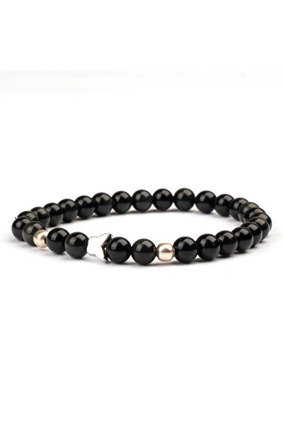 Mitr Obsidian Natural Stone Bracelet (6 mm) – Black Talisman