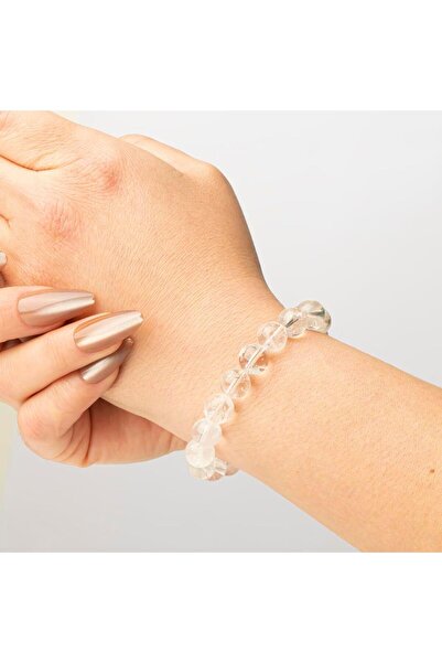 Mitr Crystal Quartz Natural Stone Bracelet (10 mm) – Light Stone