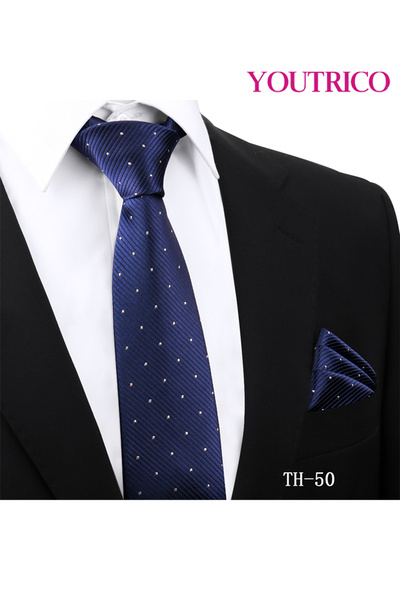 Youtrico Tie and Handkerchief Set-Artisanal Business 2PCS Handmade Formal Han...