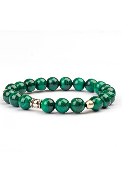 Mitr سوار من حجر المالاكيت الطبيعي (8 مم) - حامي أخضر