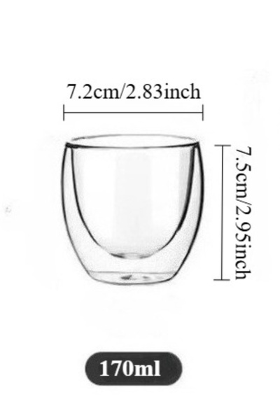 Choice5 90ml-500ml One 170ml cup 5 Sizes Double Wall Insulated Glass Cup Clear Espresso Coffee Mugs Handmade