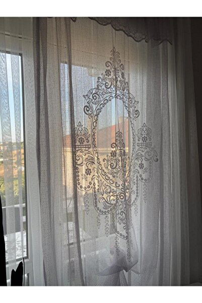 Üçbey Gray Color Panel Tulle Curtain Background Tulle Ready-Made Tulle Curtain Model Tulle Living Room Decoration (100X270 Adjustable Size)