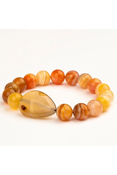 Mitr سوار من حجر العقيق الكارنيليان الطبيعي (10 مم) - قوة الخام