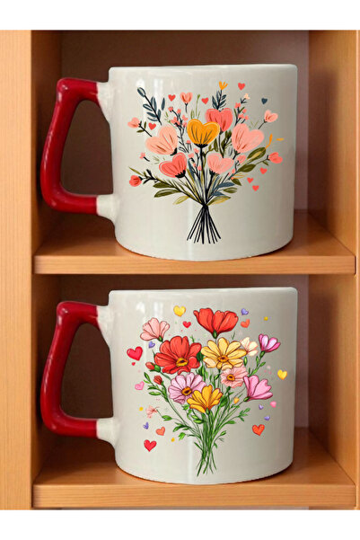 lili hediyelik كوب مطبوع عليه باقة زهور - هدايا الذكرى السنوية للزواج، هدية ا...