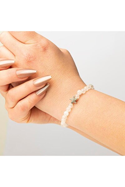 Mitr Crystal Quartz Natural Stone Bracelet (6 mm) – Free from Burdens