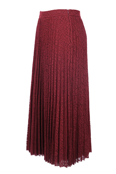 Ekol Women's Midi Pleated Lace Skirt - Casual Chic Vintage Style