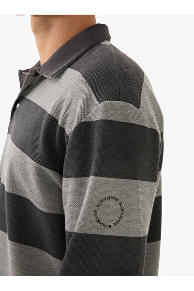 Blackspade Men's Polo Neck Sweatshirt 40834 - Gray