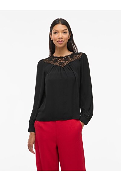 VILA Oberteil mit langen Ärmeln VIFREDE Spitzen
