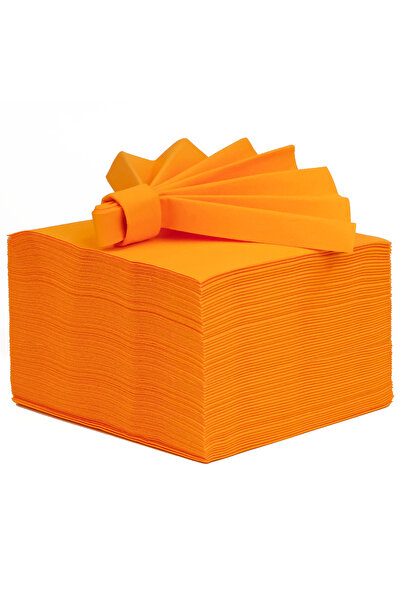 AIRLAID مناديل قماشية برتقالية اللون مقاس 40×40 سم، عبوة من 50 قطعة