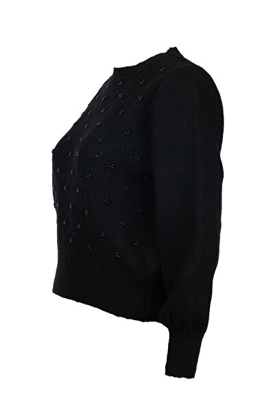 ON سترة نسائية قصيرة بسيطة - أكمام بالون، تفاصيل لؤلؤية - مناسبة للارتداء الي...