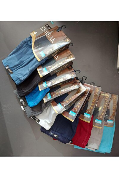 Berrak 4488 ERKEK MODAL İNCE KEMER LASTİKLİ ÇOK RENKLİ BOXER 6 ADET