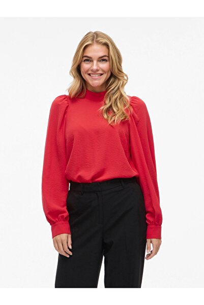 VILA Oberteil mit langen Ärmeln VIPALLAS Stehkragen