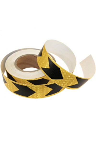 Led Light Alex Bandă reflectorizantă galbenă cu săgeată neagră - rolă 25 m x ...