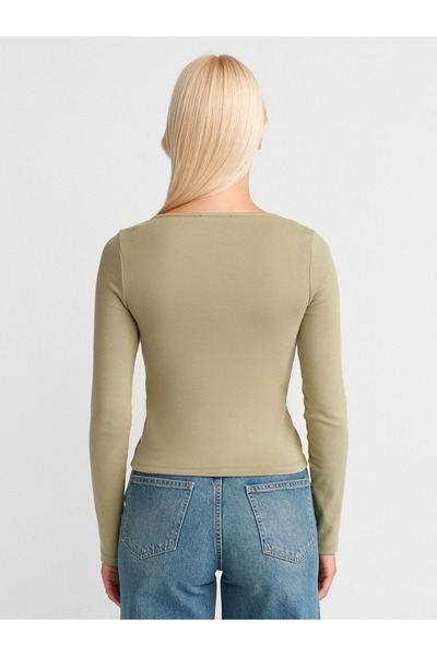 Dilvin 31993 Double Zipper Top-Çağla (Likely a Brand Name)